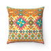 Reversible Tribal Print Decorative Pillow Set - Teal Suede