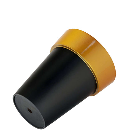 AliKopy 2-Pack Medium Black Flower Pots with Gold Rim - 6" Indoor Plan