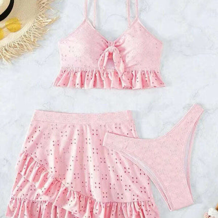 two piece swimsuit package hip skirt three piece swimsuit flash - Très Elite
