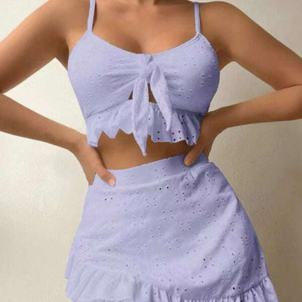 two piece swimsuit package hip skirt three piece swimsuit flash