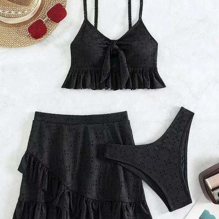 two piece swimsuit package hip skirt three piece swimsuit flash - Très Elite