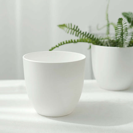 AliKopy 2-Pack 5.5" White Planter Pots with Macrame Holders
