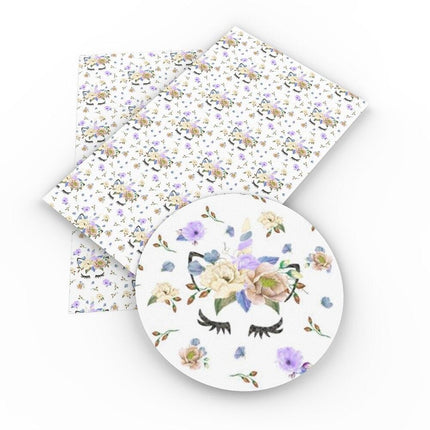 Unicorn Dreamland Faux Leather Crafting Fabric for Whimsical Projects