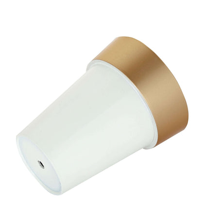AliKopy 2-Pack Medium White Flower Pots with Gold Rim - 6" Indoor Plan