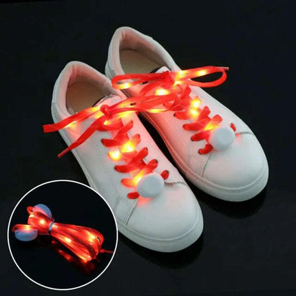Luminous LED Shoelaces - Glow in the Dark No-Tie Sport Laces with Multiple Flash Modes for Parties and Festivals