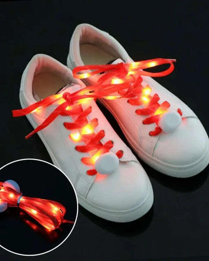 Luminous LED Shoelaces - Glow in the Dark No-Tie Sport Laces with Multiple Flash Modes for Parties and Festivals