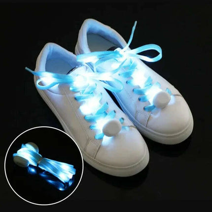 Luminous LED Shoelaces - Glow in the Dark No-Tie Sport Laces with Multiple Flash Modes for Parties and Festivals