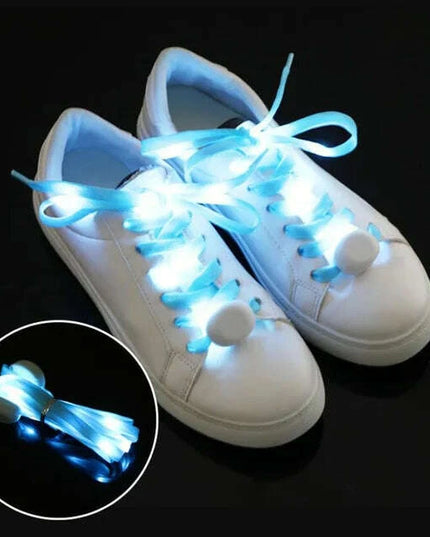Luminous LED Shoelaces - Glow in the Dark No-Tie Sport Laces with Multiple Flash Modes for Parties and Festivals