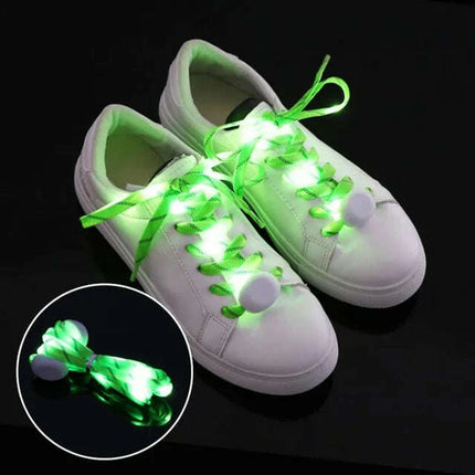 Luminous LED Shoelaces - Glow in the Dark No-Tie Sport Laces with Multiple Flash Modes for Parties and Festivals