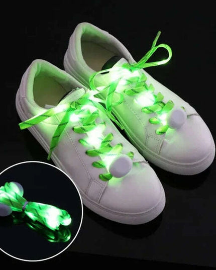 Luminous LED Shoelaces - Glow in the Dark No-Tie Sport Laces with Multiple Flash Modes for Parties and Festivals