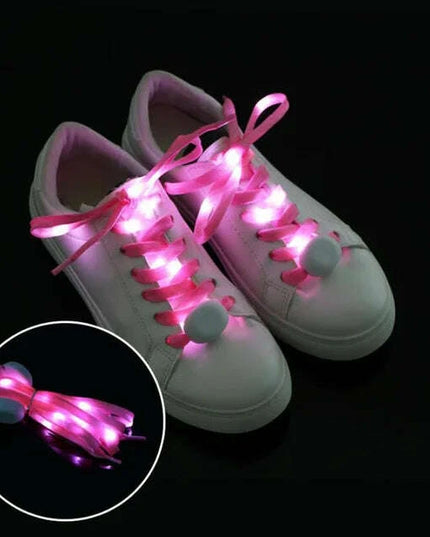 Luminous LED Shoelaces - Glow in the Dark No-Tie Sport Laces with Multiple Flash Modes for Parties and Festivals
