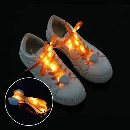 Luminous LED Shoelaces - Glow in the Dark No-Tie Sport Laces with Multiple Flash Modes for Parties and Festivals