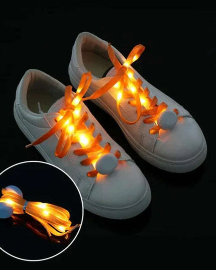Luminous LED Shoelaces - Glow in the Dark No-Tie Sport Laces with Multiple Flash Modes for Parties and Festivals