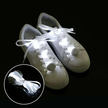 Luminous LED Shoelaces - Glow in the Dark No-Tie Sport Laces with Multiple Flash Modes for Parties and Festivals