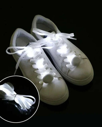 Luminous LED Shoelaces - Glow in the Dark No-Tie Sport Laces with Multiple Flash Modes for Parties and Festivals