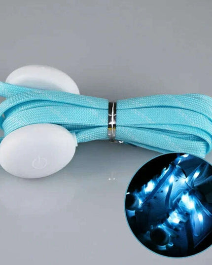 Luminous LED Shoelaces - Glow in the Dark No-Tie Sport Laces with Multiple Flash Modes for Parties and Festivals