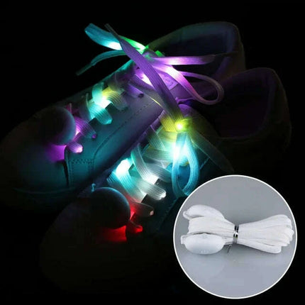 Luminous LED Shoelaces - Glow in the Dark No-Tie Sport Laces with Multiple Flash Modes for Parties and Festivals