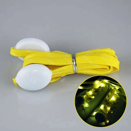 Luminous LED Shoelaces - Glow in the Dark No-Tie Sport Laces with Multiple Flash Modes for Parties and Festivals
