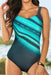 Colorful V-neck Beach-Ready One-Piece Swimsuit