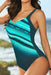 Vibrant V-neck Beach-Ready One-Piece Swimsuit