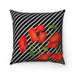Valentine Floral Striped decorative cushion cover