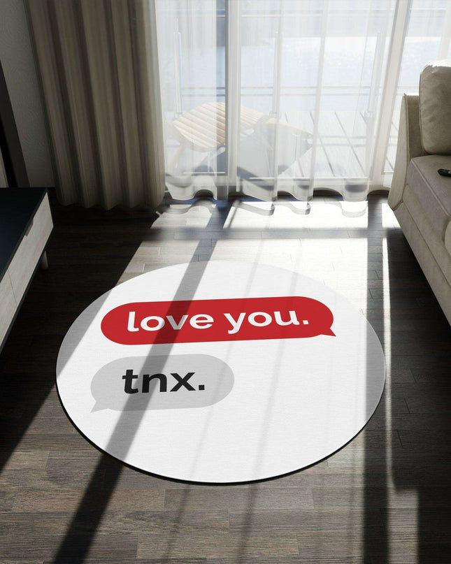 Valentine's Day Chenille LOVE Round Rug - 60" Stylish Home Accent