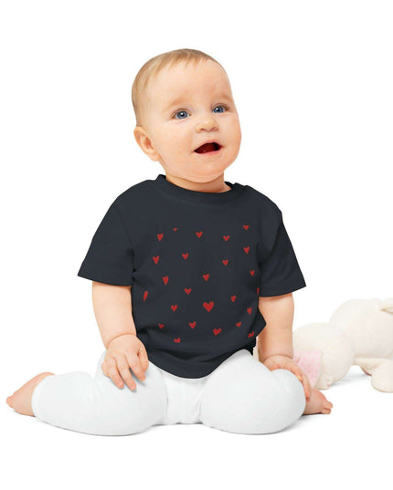 Valentine's Day Organic Cotton Baby Tee with Heart Design: Comfort Meets Elegance