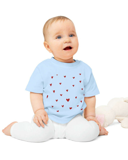 Valentine's Day Organic Cotton Baby Tee with Heart Design: Comfort Meets Elegance