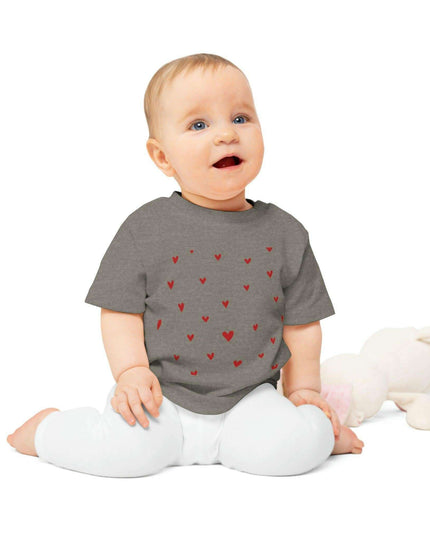 Valentine's Day Organic Cotton Baby Tee with Heart Design: Comfort Meets Elegance
