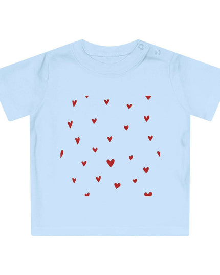 Valentine's Day Organic Cotton Baby Tee with Heart Design: Comfort Meets Elegance