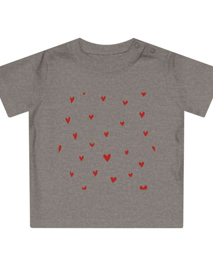 Valentine's Day Organic Cotton Baby Tee with Heart Design: Comfort Meets Elegance