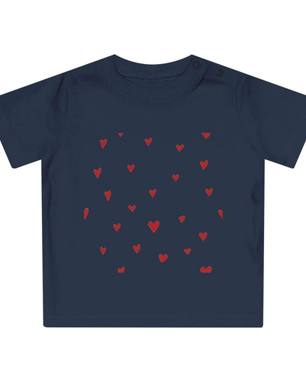 Valentine's Day Organic Cotton Baby Tee with Heart Design: Comfort Meets Elegance
