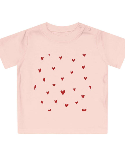 Valentine's Day Organic Cotton Baby Tee with Heart Design: Comfort Meets Elegance