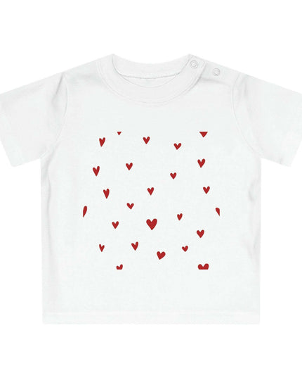 Valentine's Day Organic Cotton Baby Tee with Heart Design: Comfort Meets Elegance