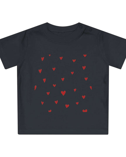 Valentine's Day Organic Cotton Baby Tee with Heart Design: Comfort Meets Elegance