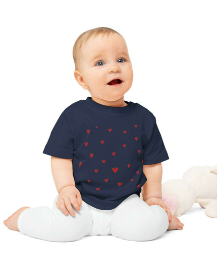 Valentine's Day Organic Cotton Baby Tee with Heart Design: Comfort Meets Elegance