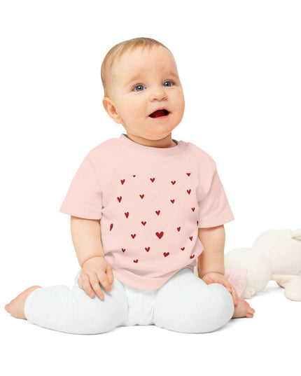 Valentine's Day Organic Cotton Baby Tee with Heart Design: Comfort Meets Elegance