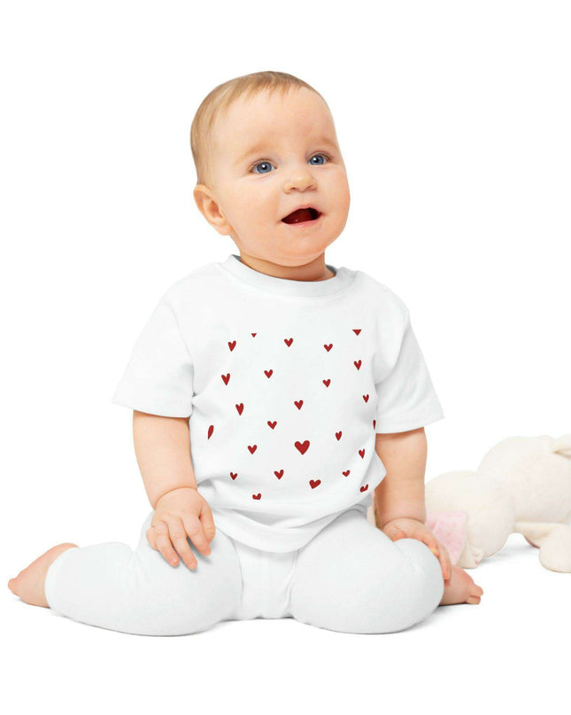 Valentine's Day Organic Cotton Baby Tee with Heart Design: Comfort Meets Elegance