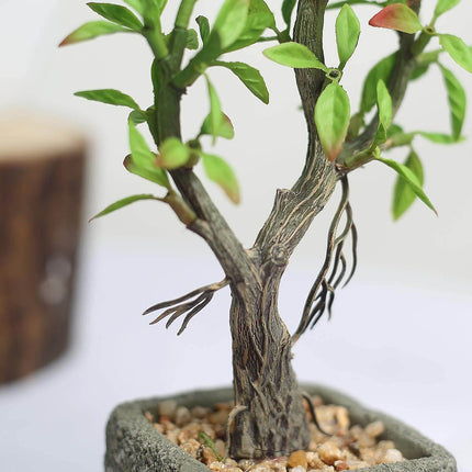 AliKopy Willow Tree Faux Succulents in Concrete Pot - 9" Lifelike Deco