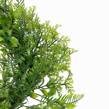 AliKopy 2 Pack 4" Green Artificial Fern Candle Ring Wreaths - Realisti