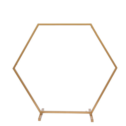 AliKopy Hexagon Wedding Arch Centerpiece - 21" Self-Standing Gold Stan