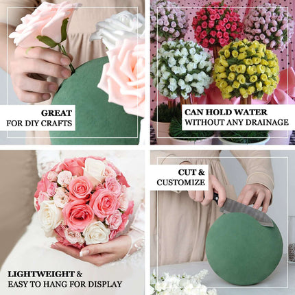 AliKopy 14" Smooth Green Floral Foam Ball for DIY Flower Arrangements