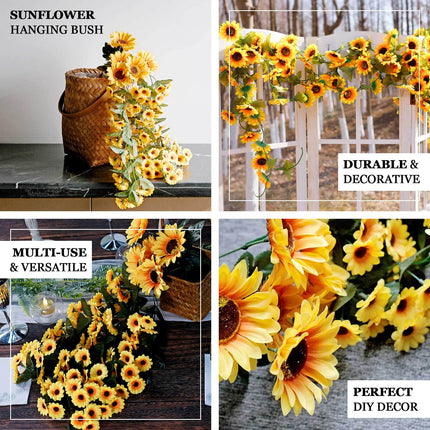 AliKopy 22" Artificial Sunflower Hanging Vine - Lifelike Floral Garlan