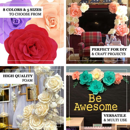 AliKopy 4 Pack 12" Large Real Touch Foam Roses - DIY Craft Flowers