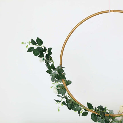 AliKopy 24" Gold Heavy Duty Metal Hoop Wreath - Durable Floral Hoop
