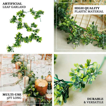 AliKopy 40" Artificial Eucalyptus & Ranunculus Flower Garland Vine - L