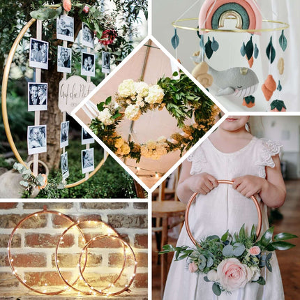 AliKopy 40" Gold Heavy Duty Metal Hoop Wreath - Durable Floral Hoop
