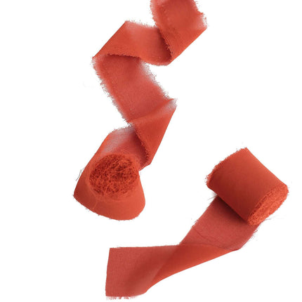 AliKopy 2 Pack Terracotta Silk-Like Chiffon Ribbon Roll, 6 Yards Each