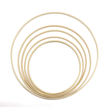 AliKopy Set of 5 Natural Wooden Rings for Crafts - Eco-Friendly & Dura