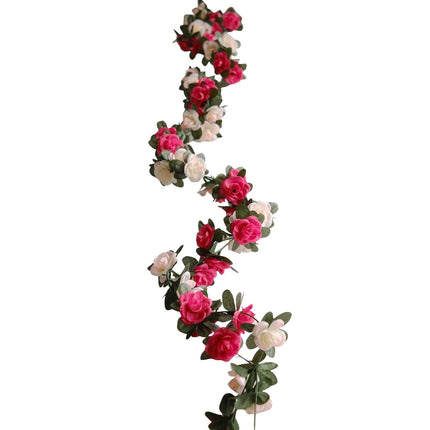 AliKopy 2 Pack 8ft Blush Fuchsia Silk Flower Garland with 45 Flower He
